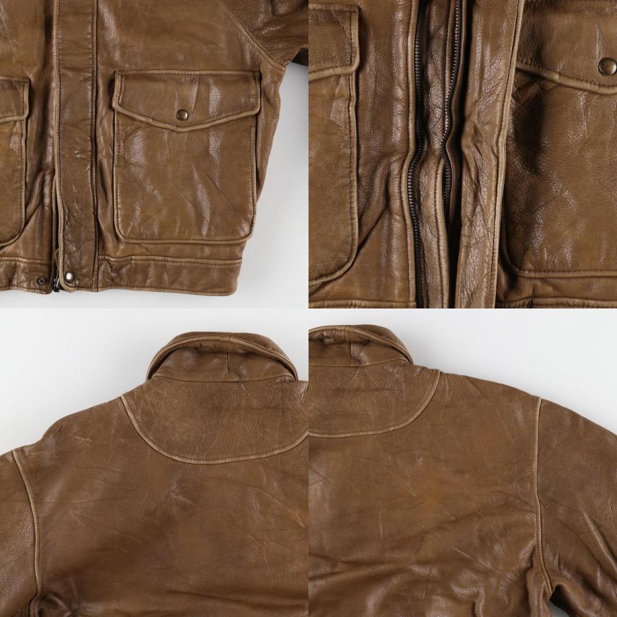 古着 J.O.E. A-2タイプ レザーフライトジャケット メンズM相当  