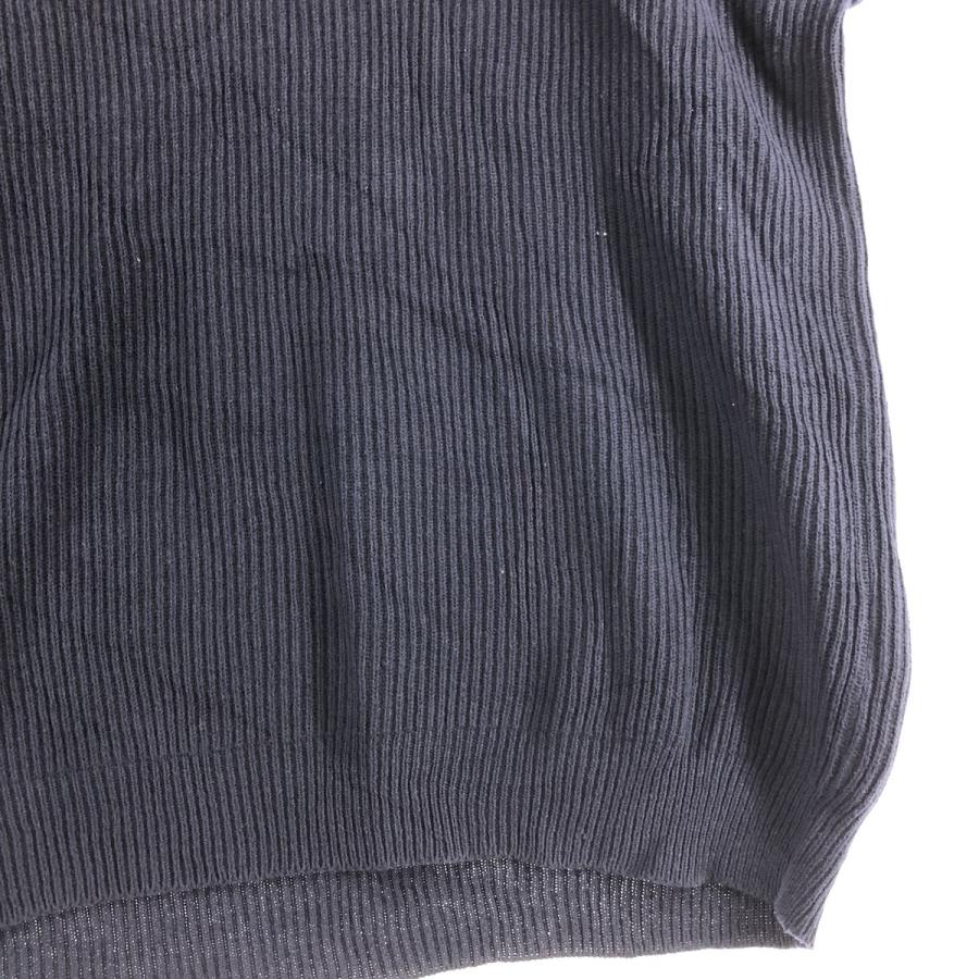 Eddie Bauer USA製 コットンニット 前V ネイビー 無地 90s-00s Eddie Bauer cotton henley neck knit made in usa USA