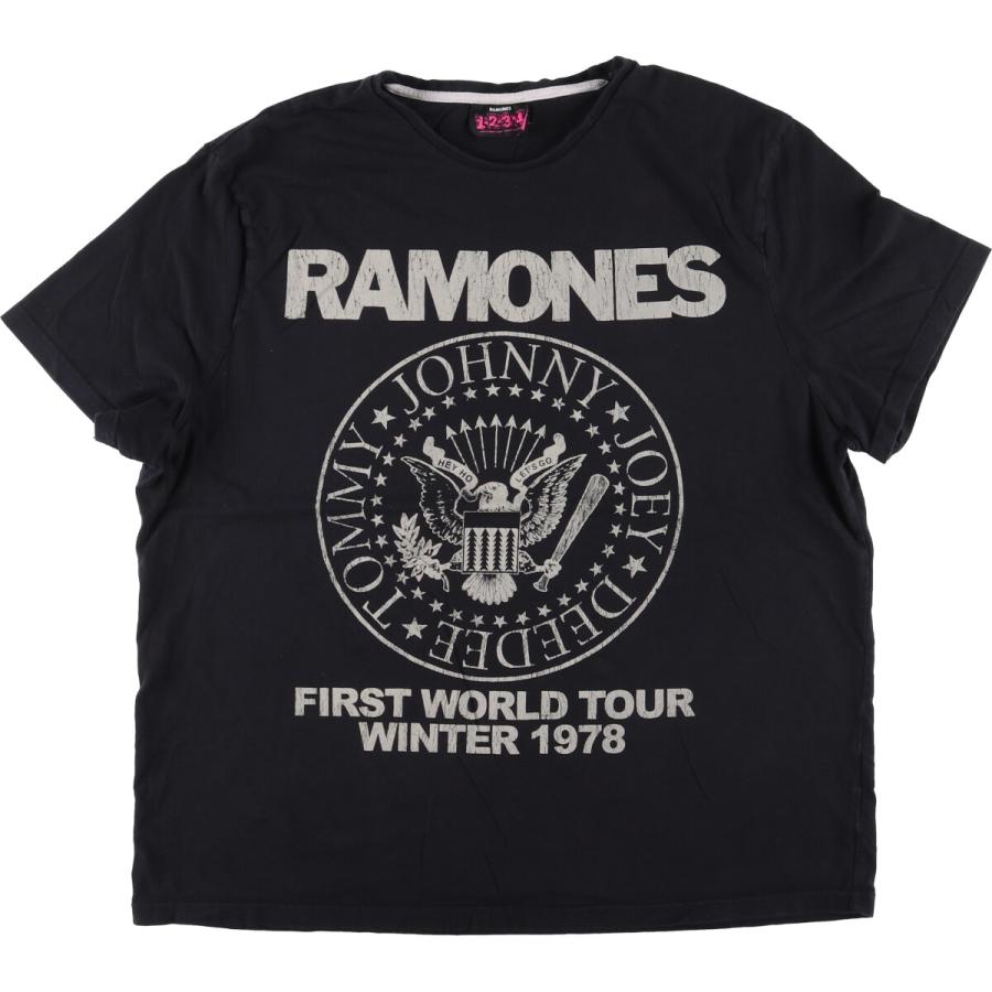 古着 RAMONES 1234 ラモーンズ バンドTシャツ バンT メンズL相当