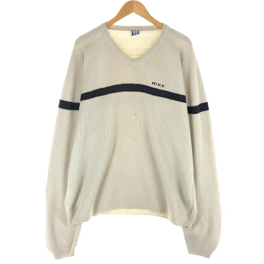 NIKE（ナイキ） 古着 80年代 女神像タグ リブ編み Vネック コットン