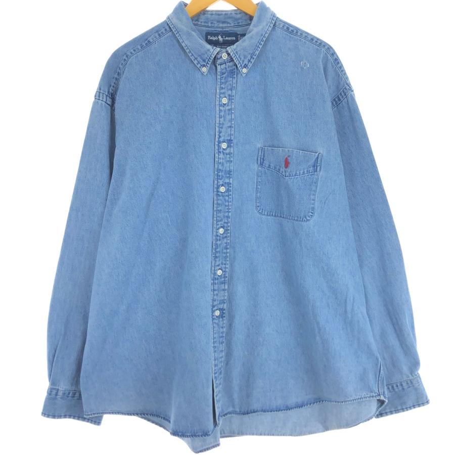 古着 ラルフローレン Ralph Lauren BIG SHIRT 長袖 ボタンダウン