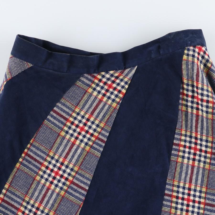 古着 80年代~ THE COMPANY チェック柄 マキシ丈 フレアスカート  