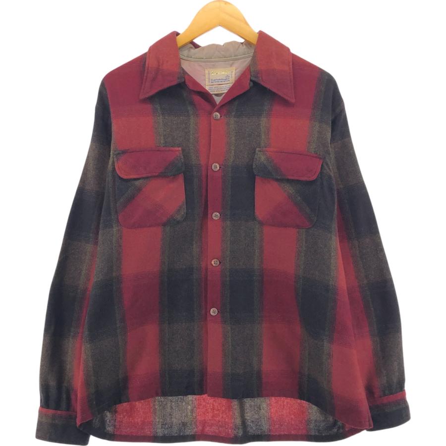 ビンテージ カスケード オープンカラー オンブレチェック ウールシャツ XL 楽天市場】古着 70'S CASCADE オンブレチェック オープンカラー