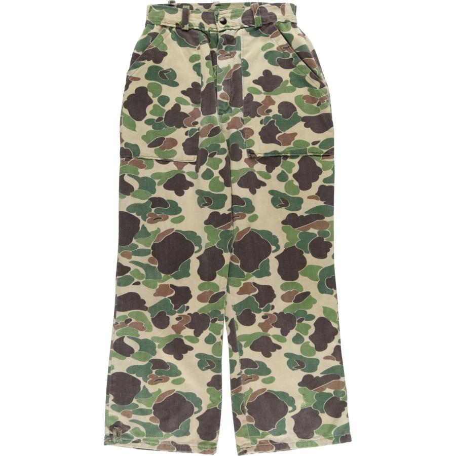 60s 70s 80s ベイカーパンツ　迷彩パンツ　 YKK 片爪　カモ柄 60s 70s 80s ベイカーパンツ 迷彩パンツ YKK 片爪 カモ柄 - メルカリ