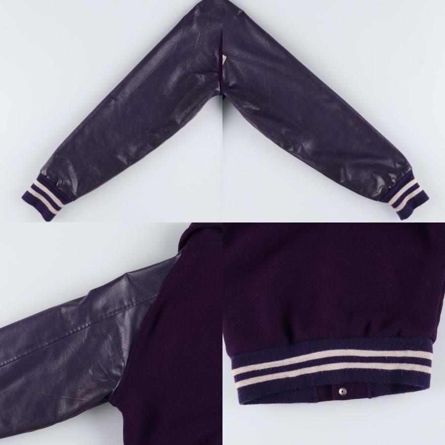 古着 70~80年代 FAB KNIT 袖革ウールスタジャン アワードジャケット  