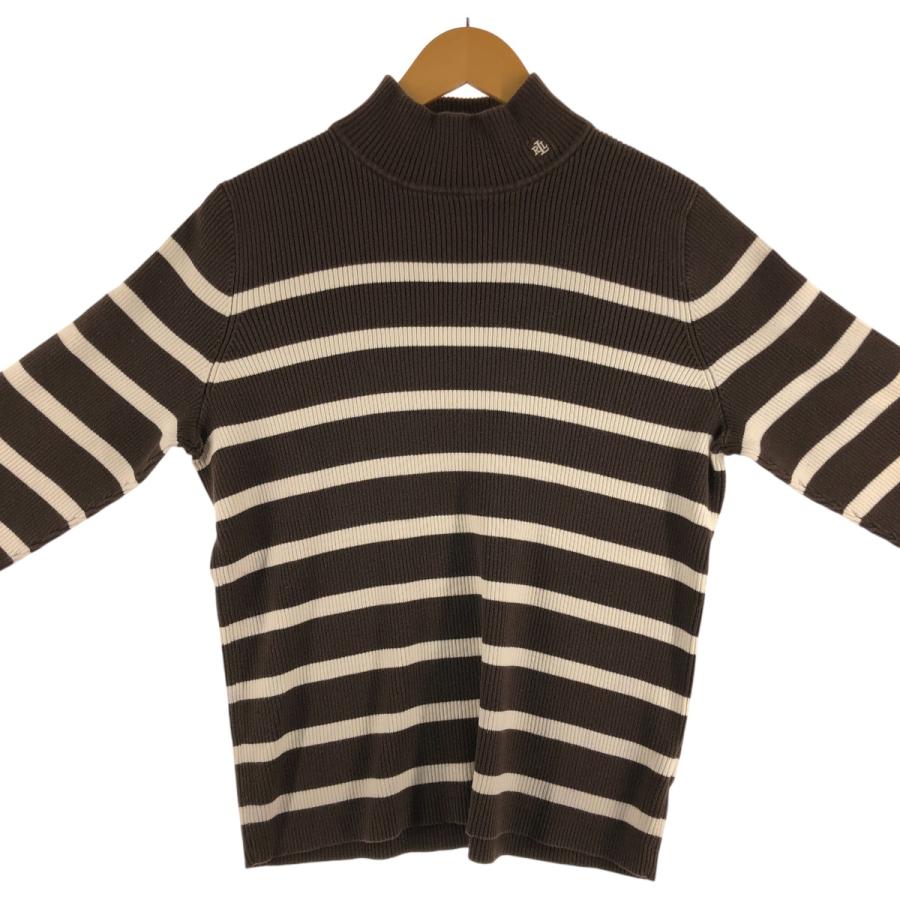Ralph Lauren - 古着 ラルフローレン Ralph Lauren LAUREN ローレン ボーダー柄 リブ編み ハイネック コットンニットセーター レディースXL相当 /eaa509717 古着 ラルフローレン Ralph Lauren LAUREN ローレン ボーダー柄 リブ