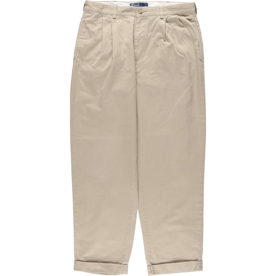 Ralph Lauren POLO by Ralph Lauren HAMMOND PANT, two-pleat chino pants, men's, w34 equivalent cotton Beige type Vintage Second Hand