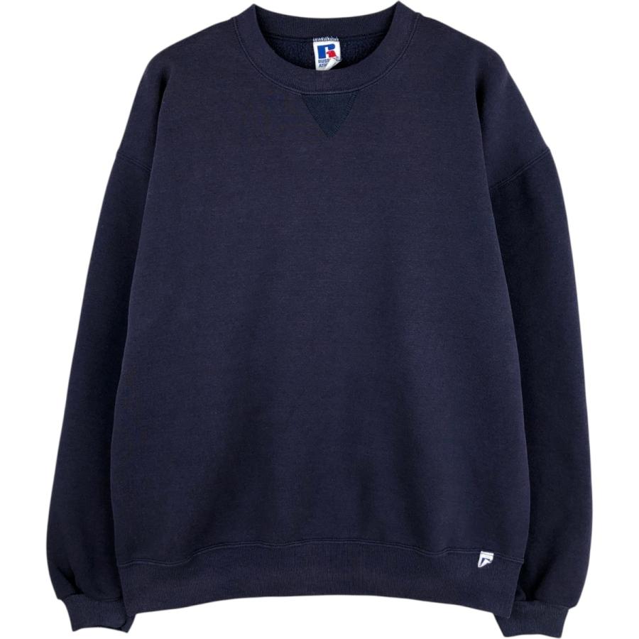 ま*！様 90s USA製 RUSSELL ブラック ブランクスウェット XL 古着 90年代 ラッセル Russell 無地 ブランクスウェットシャツ