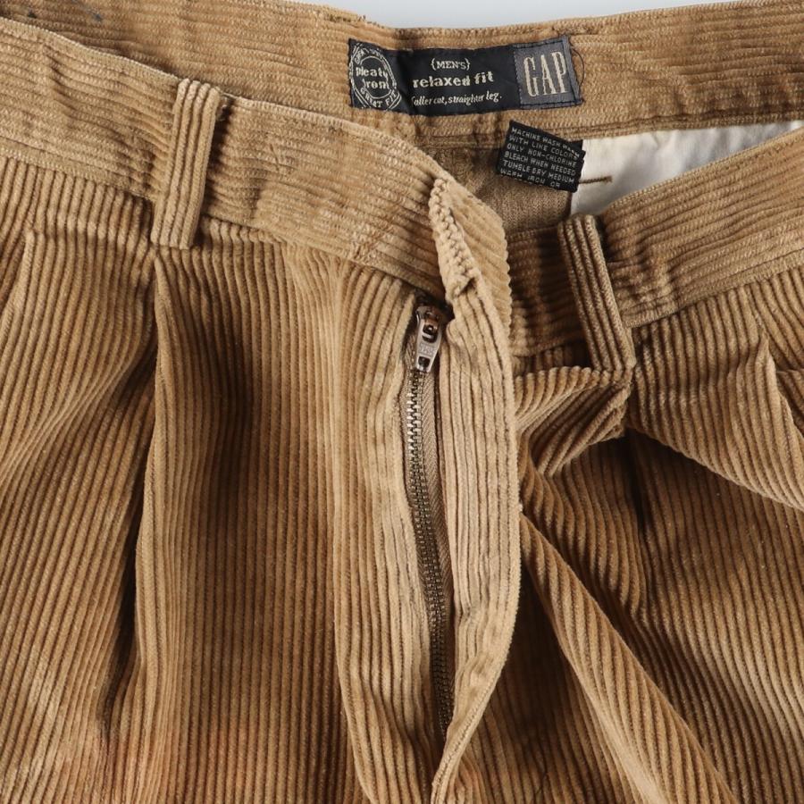 90s GAPギャップ ツータック 太畝 コーデュロイパンツ グレーダーク