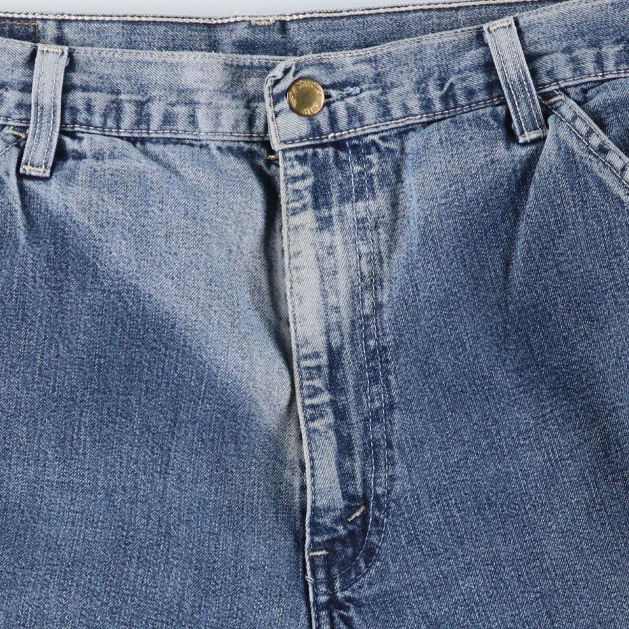 (古着)90s Lightning bolt ワイドデニム ペインターパンツ 古着)90s Lightning bolt ワイドデニム ペインターパンツ