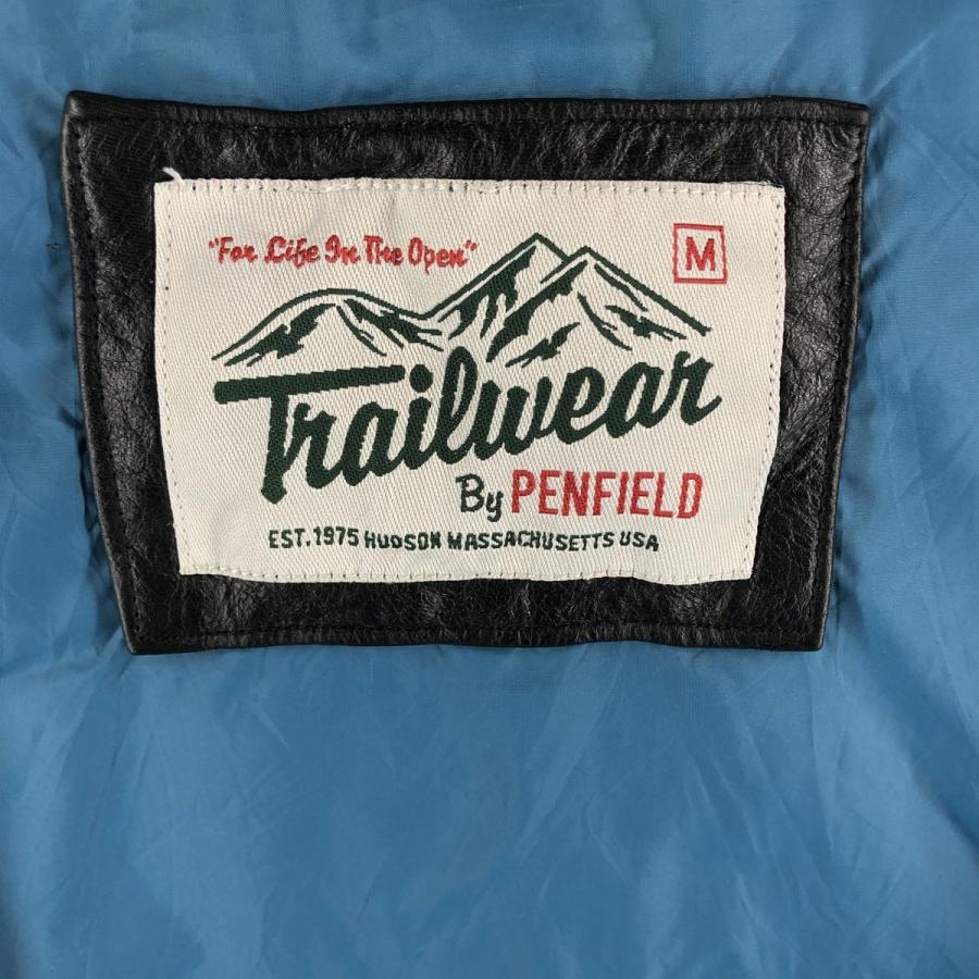 古着 ペンフィールド PENFIELD レザー切替 ダウンベスト メンズM相当