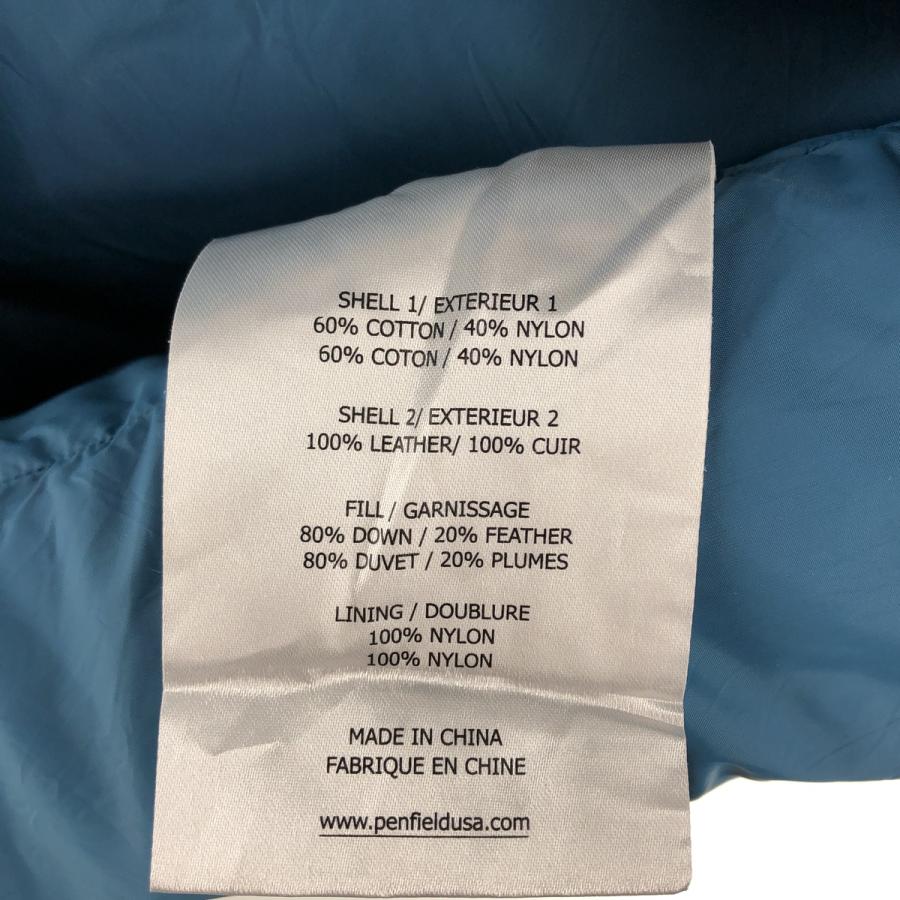 本革ツイードダウンベスト　ペンフィールド 古着 ペンフィールド PENFIELD レザー切替 ダウンベスト メンズM相当