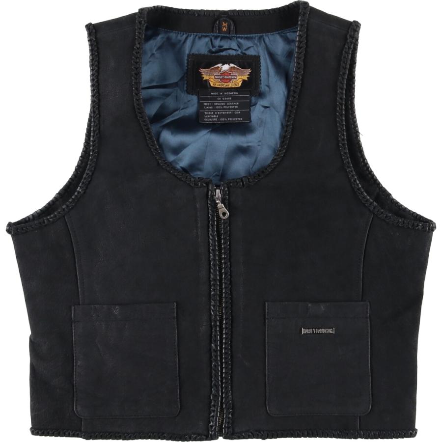 古着 ハーレーダビッドソン Harley-Davidson レザーベスト メンズM相当