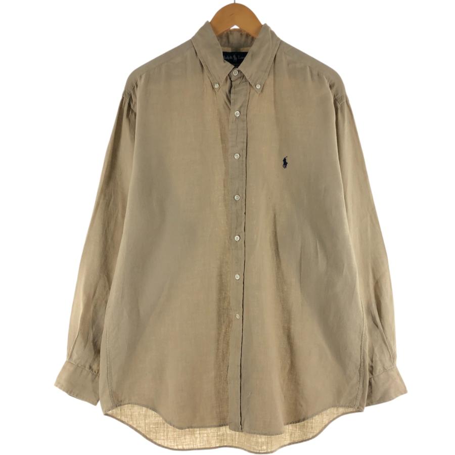 古着 ラルフローレン Ralph Lauren BLAKE 長袖 リネン ボタンダウンシャツ メンズM相当 /eaa526633 : 古着屋 ...
