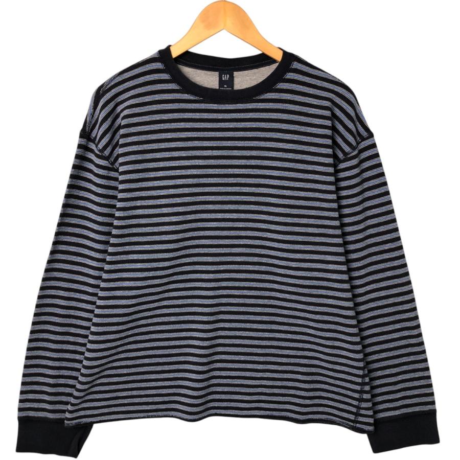 GAP（ギャップ） 古着 ボーダー柄 サーマルロングTシャツ メンズXL相当