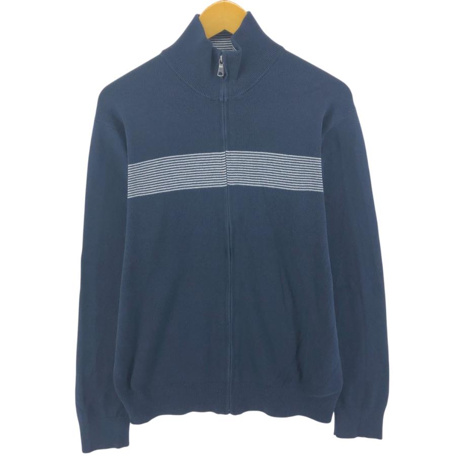 Banana Republic - 古着 バナナリパブリック BANANA REPUBLIC ライン入り コットンニットフルジップセーター レディースM相当 /eaa527439 BANANA REPUBLIC（バナナリパブリック） 古着 ライン入り コットン