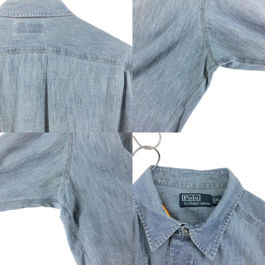 【極美品】80s Ralph Lauren シャンブレーシャツ サイズXL 80's～ ラルフローレン シャンブレーシャツ 白タグ Sくらい