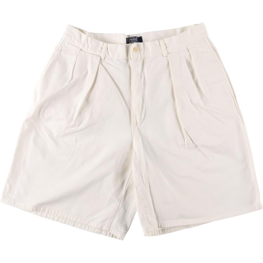 ラルフローレン ツータックチノショーツ ヴィンテージ 古着 黒紺 90s 00s 80s USA製 ポロ ラルフローレン ツータック コットン チノ
