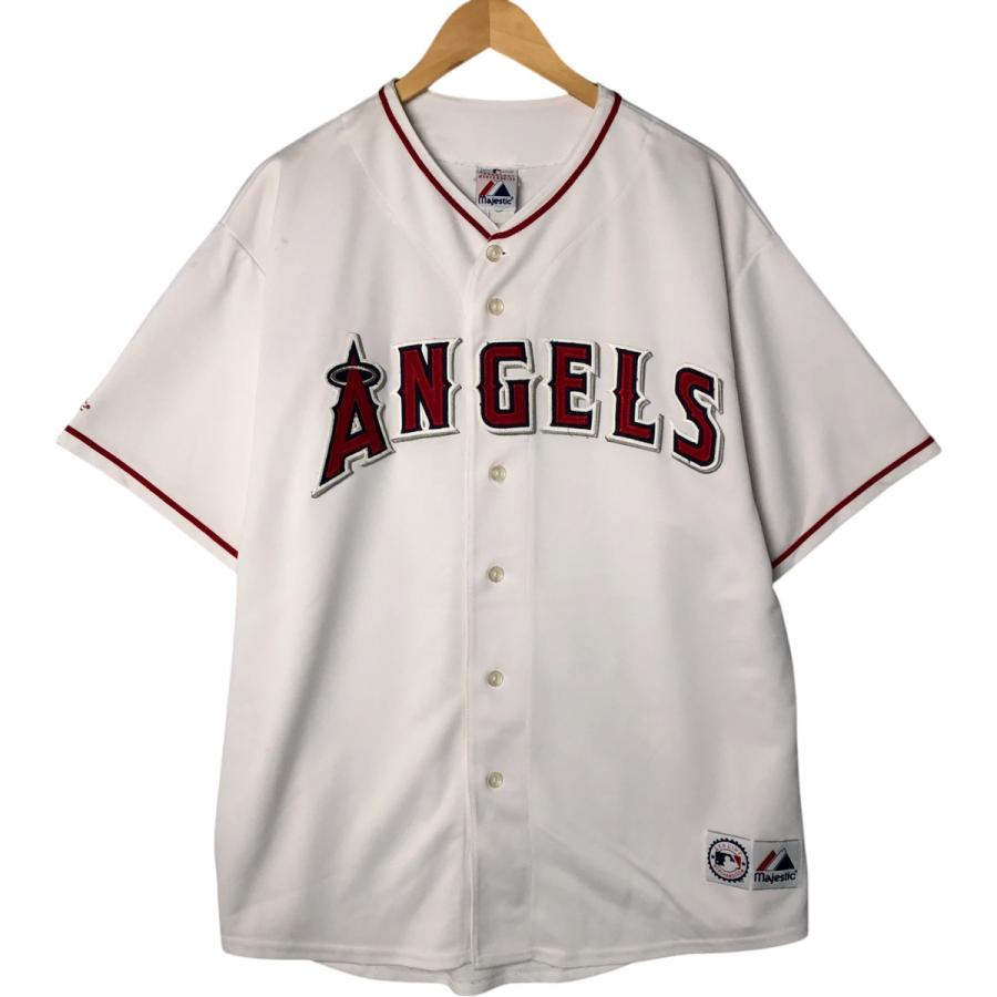 希少 80〜90's ロサンゼルスエンジェルス ベースボールシャツ ヴィンテージ 古着 90年代 majestic MLB LOS ANGELES ANGELS ロサンゼルスエンゼルス