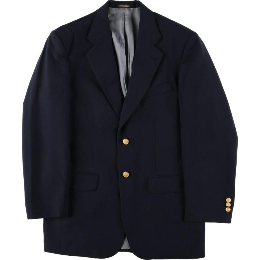 古着 スタッフォード STAFFORD ポリエステル×ウール 紺ブレザー