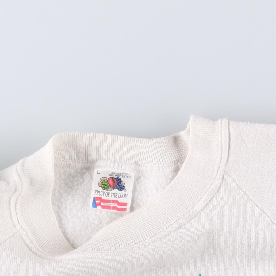 90s FRUIT OF THE LOOM プリントスウェットシャツ トレーナー FRUIT OF THE LOOM 古着 90年代 フルーツオブザルーム プリント
