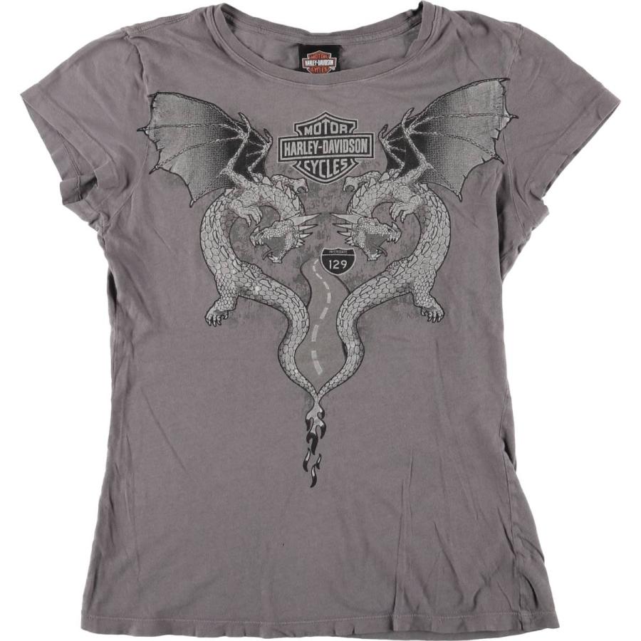 Harley Davidson - 古着 ハーレーダビッドソン Harley-Davidson 龍柄 ドラゴン柄 モーターサイクル バイクTシャツ レディースM相当 /eaa532274 古着 ハーレーダビッドソン Harley-Davidson 龍柄 ドラゴン柄