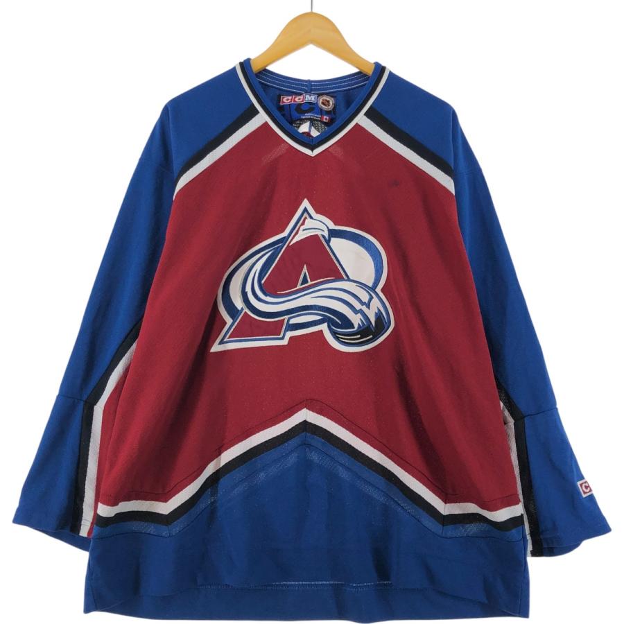 古着 90年代 CCM NHL コロラドアバランチ Vネック メッシュ ゲーム