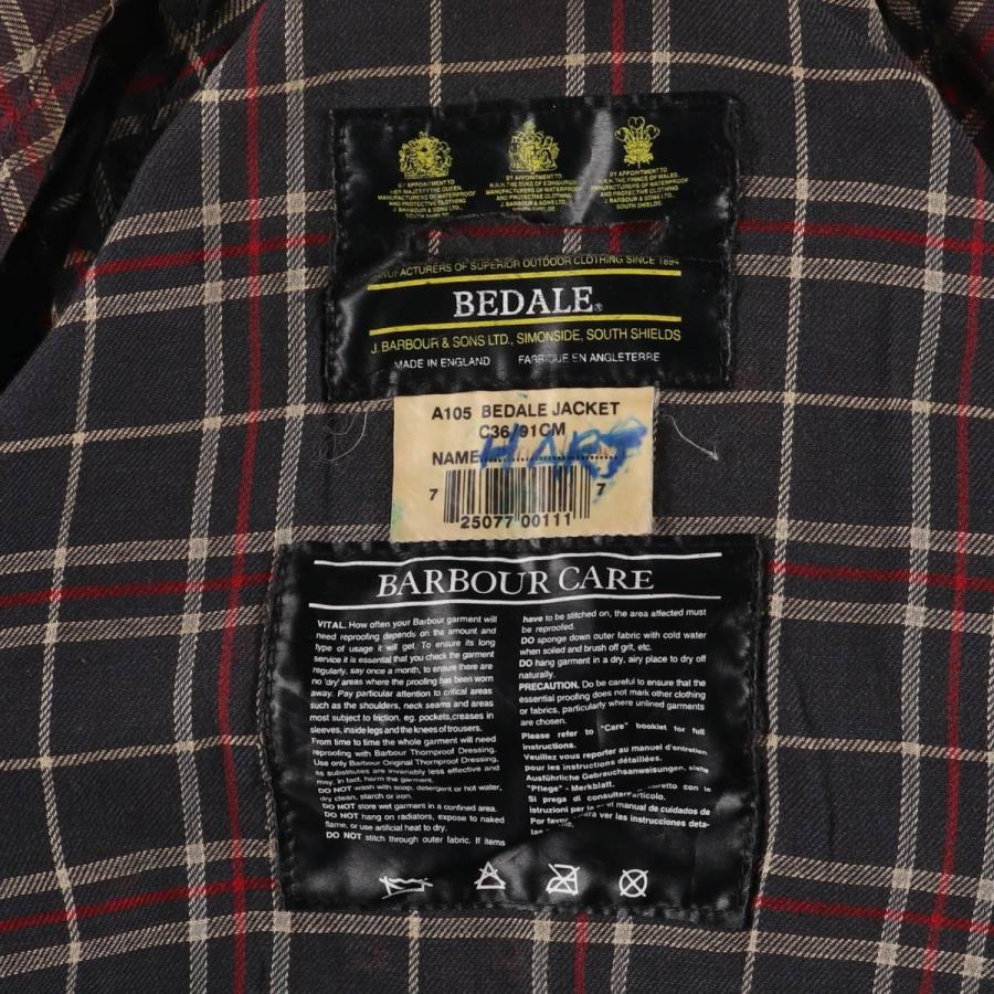 古着 90年代 バブアー Barbour BEDALE ビデイル 旧3ワラント ワックス 