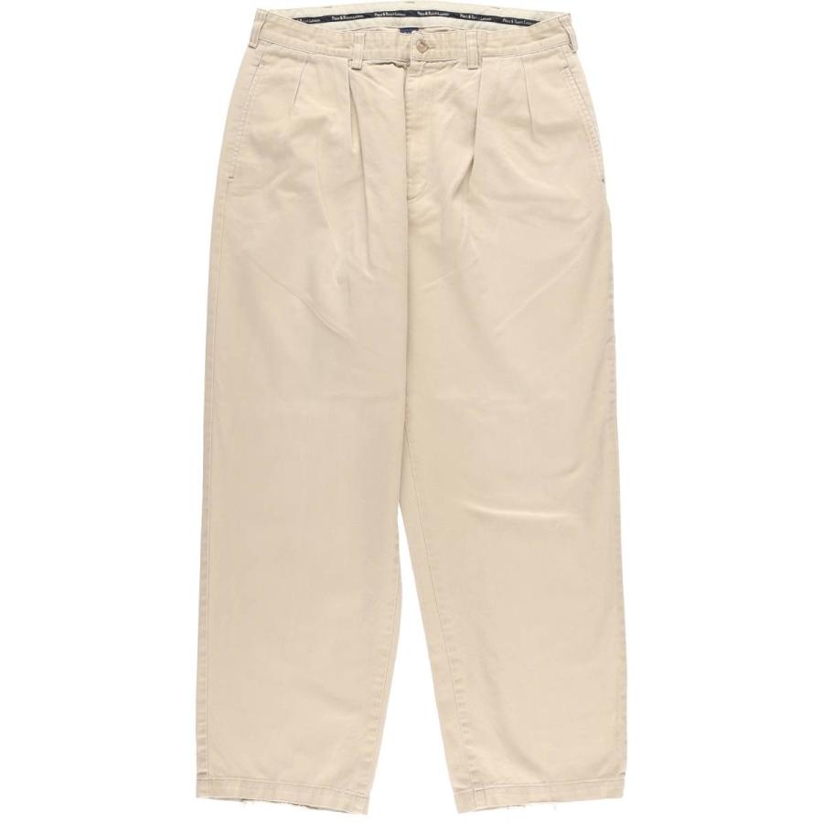 USA製ポロバイラルフローレンポロチノノータックライトベージュW33相当古着 古着 ラルフローレン Ralph Lauren POLO RALPH LAUREN ツータック