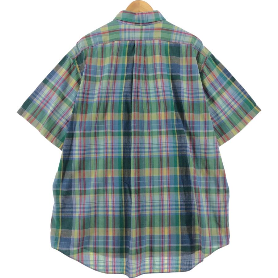ラルフローレン 半袖シャツ 3XL ブルー チェック 綿麻 ボタンダウン 古着 楽天市場】【8/31 14名様限定1400円OFFクーポン!】 90s
