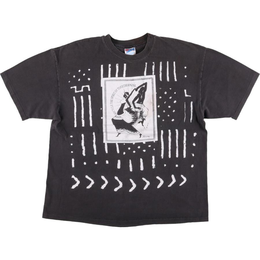 Hanes 古着 90年代 ヘインズ 大判プリント プリントTシャツ USA製  