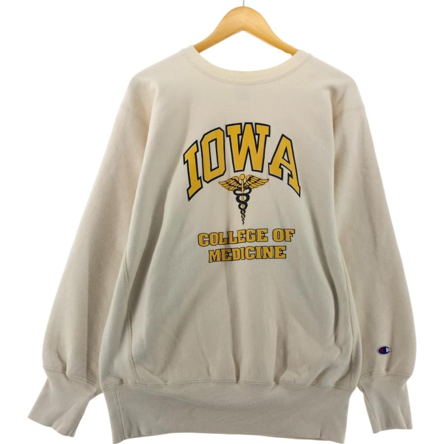 【美品】チャンピオン リバースウィーブ　刺繍タグIOWA カレッジ　スウェット Champion 古着 チャンピオン リバースウィーブ 刺繍タグ IOWA