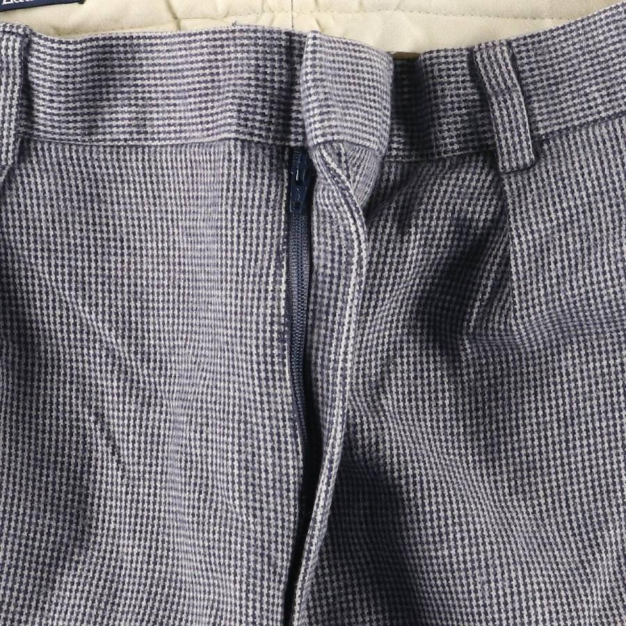USA古着 80s～90s 千鳥格子柄 タック ワイドウールスラックス L～XL 古着 70年代～ SANSABELT 千鳥格子柄 スラックス ワイドパンツ
