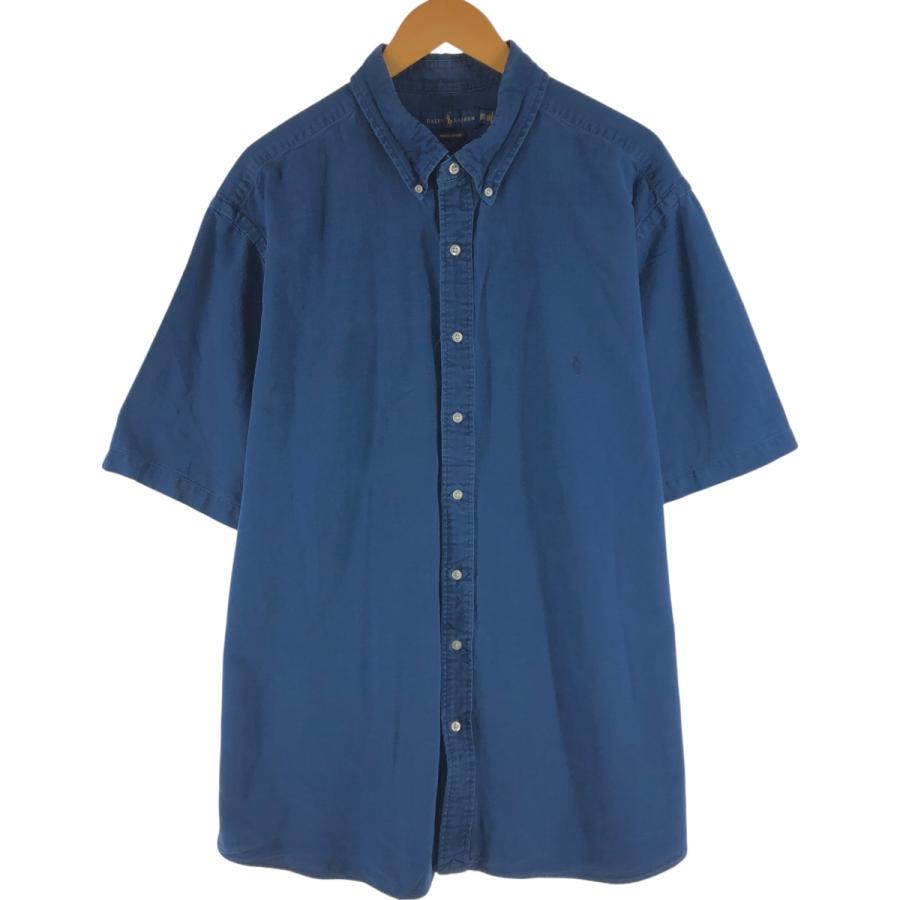 古着 ラルフローレン Ralph Lauren INDIGO OXFORD 半袖 ボタンダウン