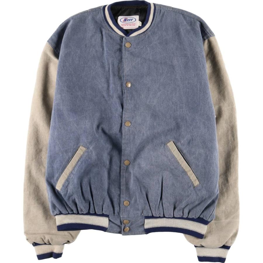 古着 90年代 NEFF デニムスタジャン バーシティジャケット USA製
