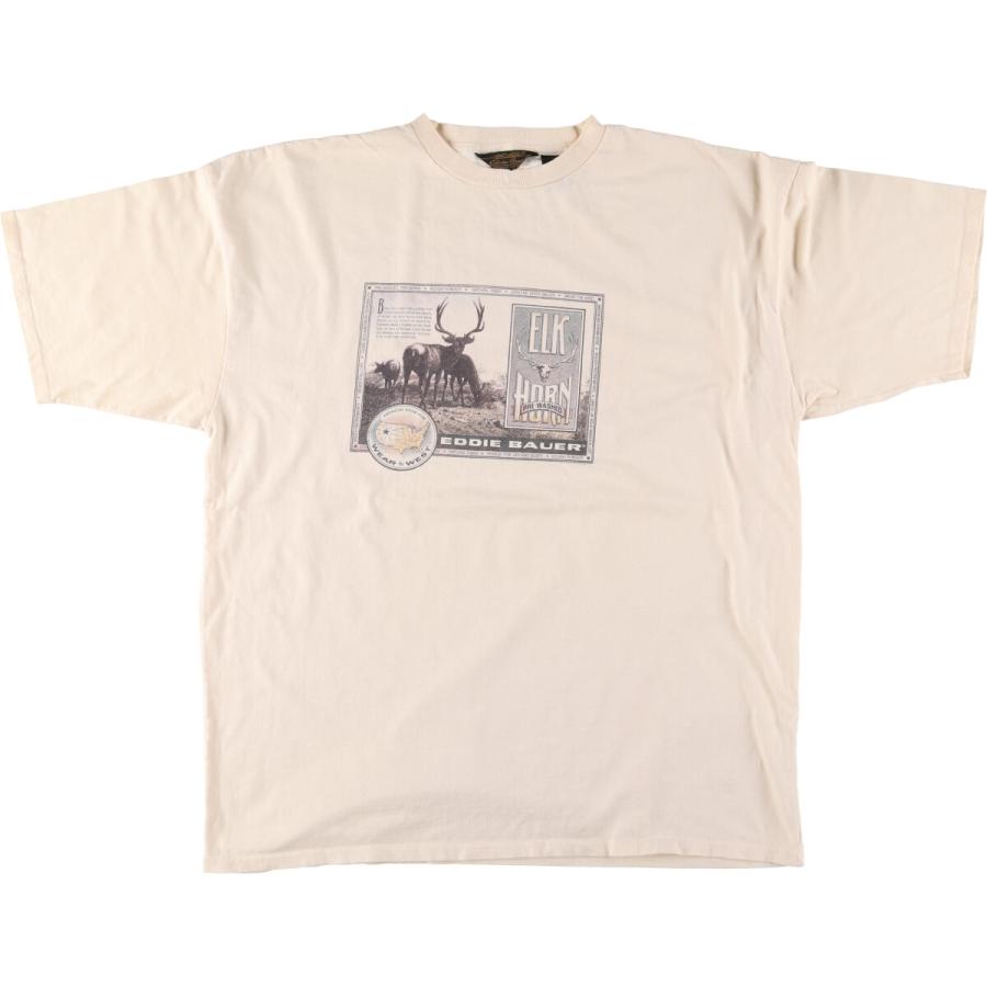Eddie Bauer 古着 80~90年代 エディーバウアー 鹿柄 黒タグ 半袖