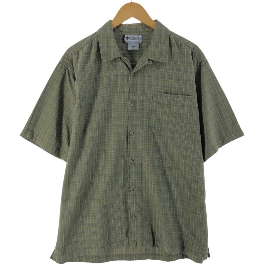 Columbia 古着 00年代 コロンビア チェック柄 半袖 オープンカラー