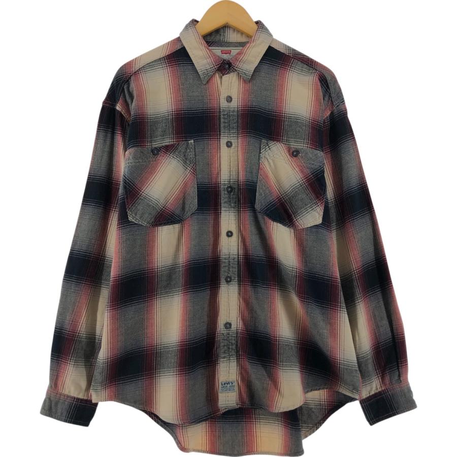08M157◯90s Levi's オンブレチェック ライトネル 長袖シャツ L 08M157◯90s Levi's オンブレチェック ライトネル 長袖シャツ L