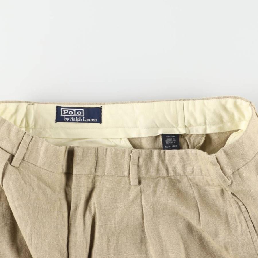 古着 ラルフローレン Ralph Lauren POLO by ツータック リネンパンツ
