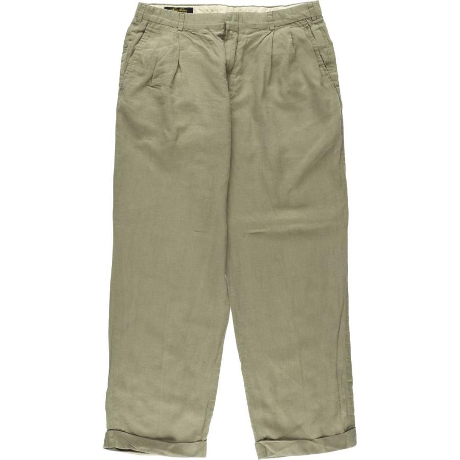 Brooks brothers リネンタックパンツ 2タック スラックス 古着 Brooks brothers リネンタックパンツ 2タック スラックス 古着