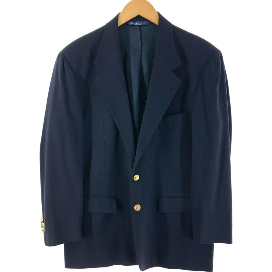ポロ ラルフローレン 紺ブレ金ボタン L相当 カナダ製 シングル