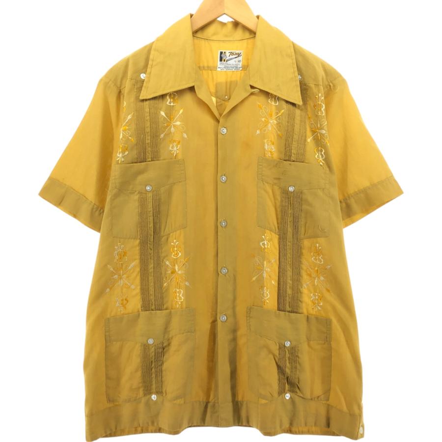 古着 70~80年代 TONY 半袖 オープンカラー メキシカンシャツ