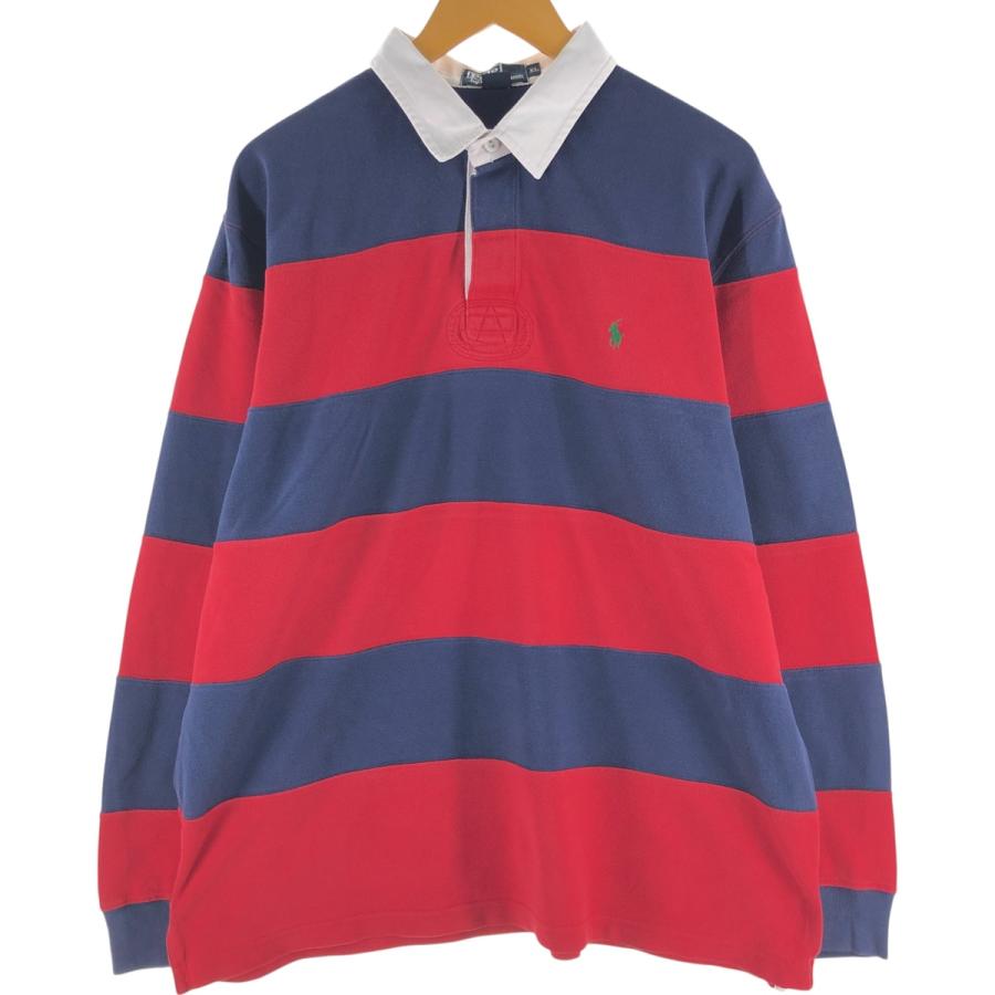POLO Ralph Lauren ボーダー柄 ラガーシャツ 古着 ラルフローレン Ralph Lauren POLO by ボーダー柄 長袖 ラガー