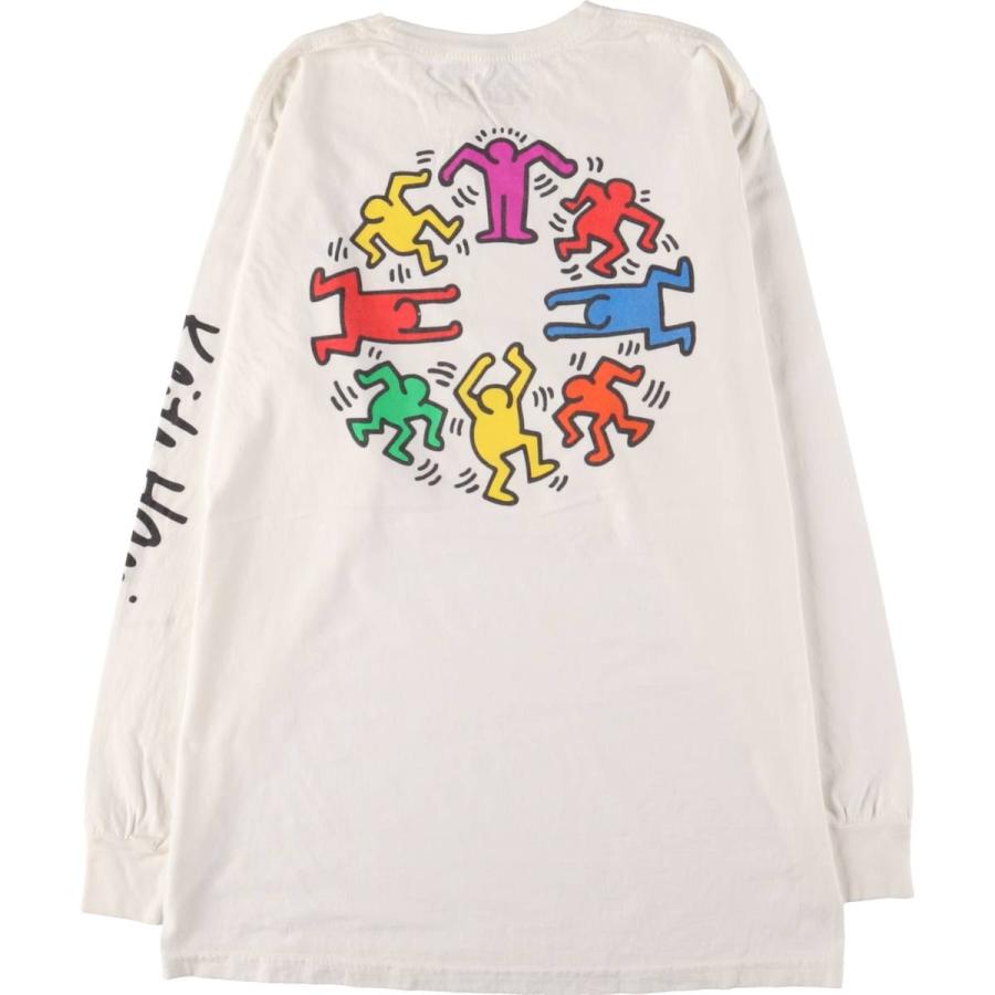 レア キースヘリング ヴィンテージ POPSHOP 長袖 ロンT L USA製 古着 KEITH HARING キースヘリング バックプリント ロングTシャツ ロン