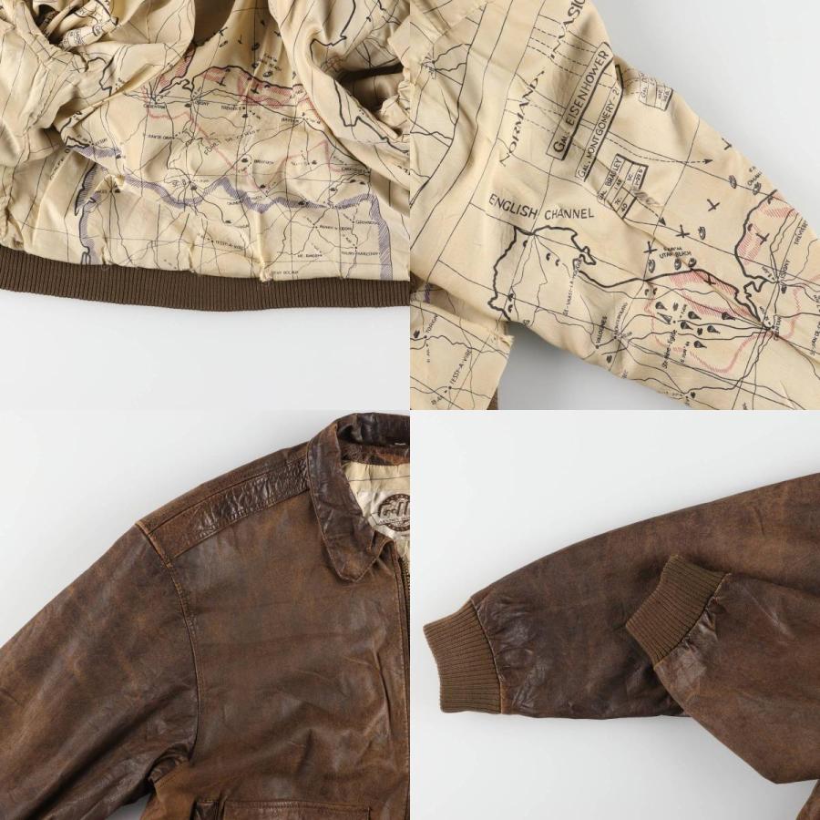 古着 G-III A-2タイプ レザーフライトジャケット メンズL相当  