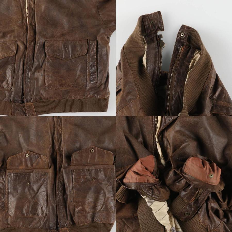 古着 G-III A-2タイプ レザーフライトジャケット メンズL相当  