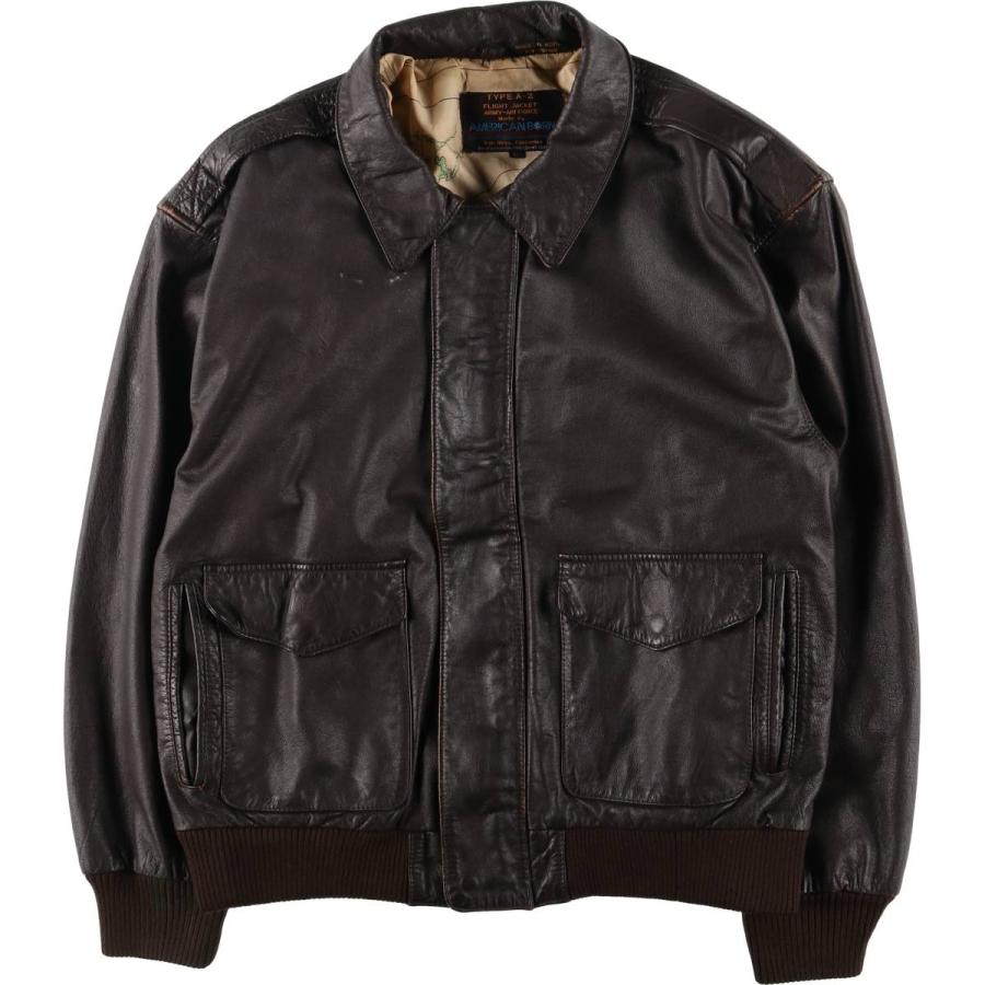 古着 AMERICAN BORN A-2タイプ レザーフライトジャケット メンズXL相当