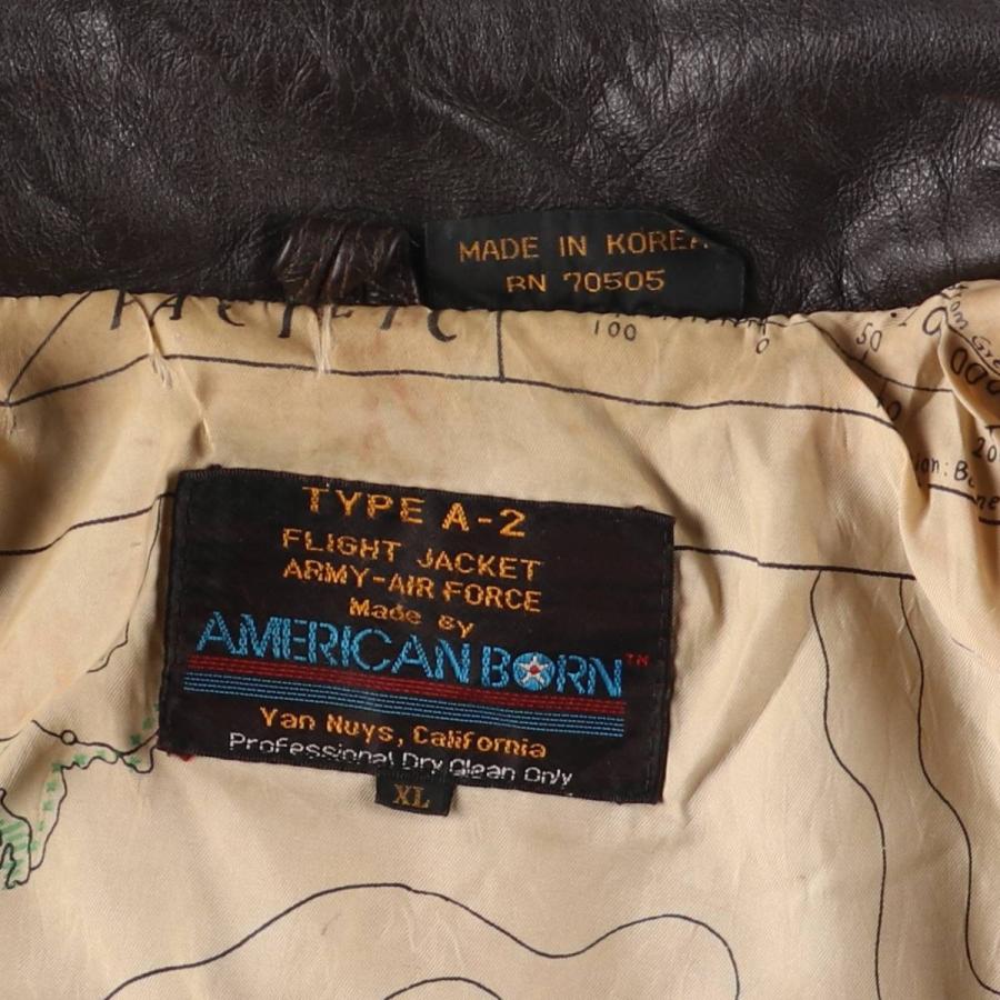 古着 AMERICAN BORN A-2タイプ レザーフライトジャケット メンズXL相当 