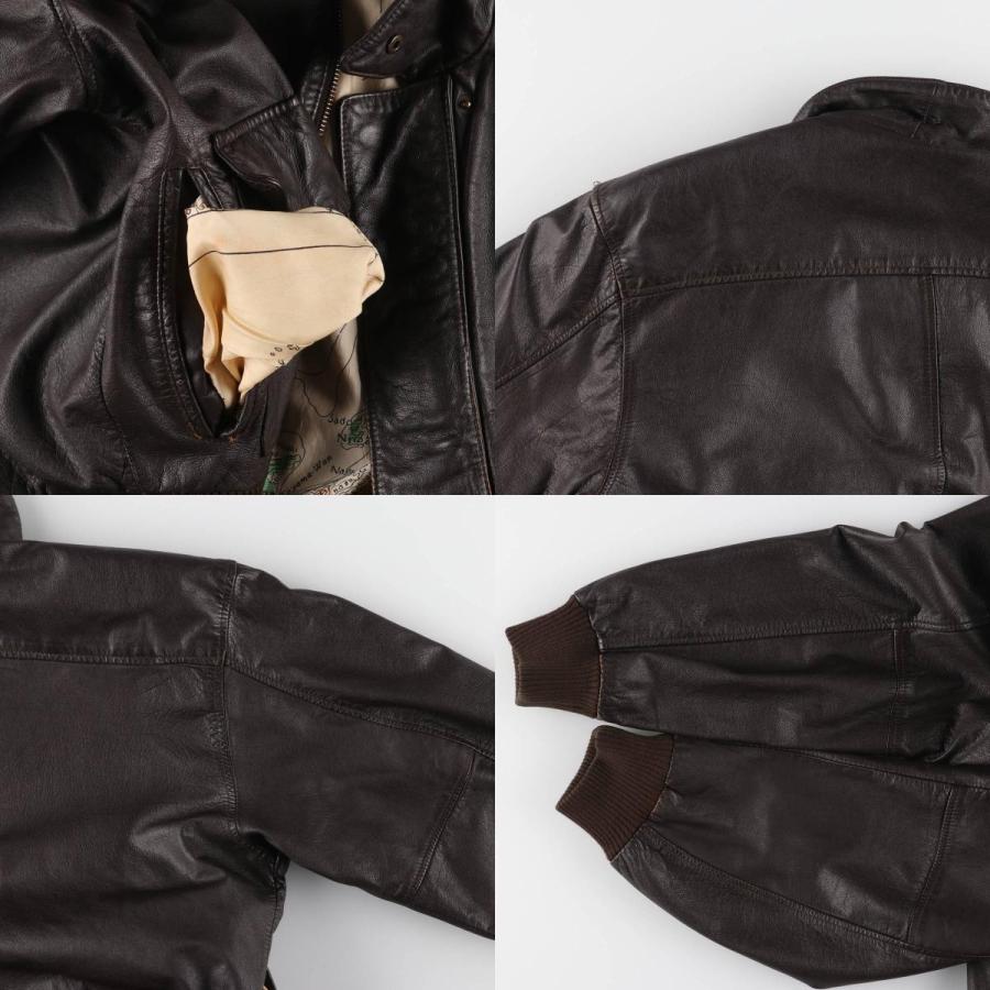 古着 AMERICAN BORN A-2タイプ レザーフライトジャケット メンズXL相当