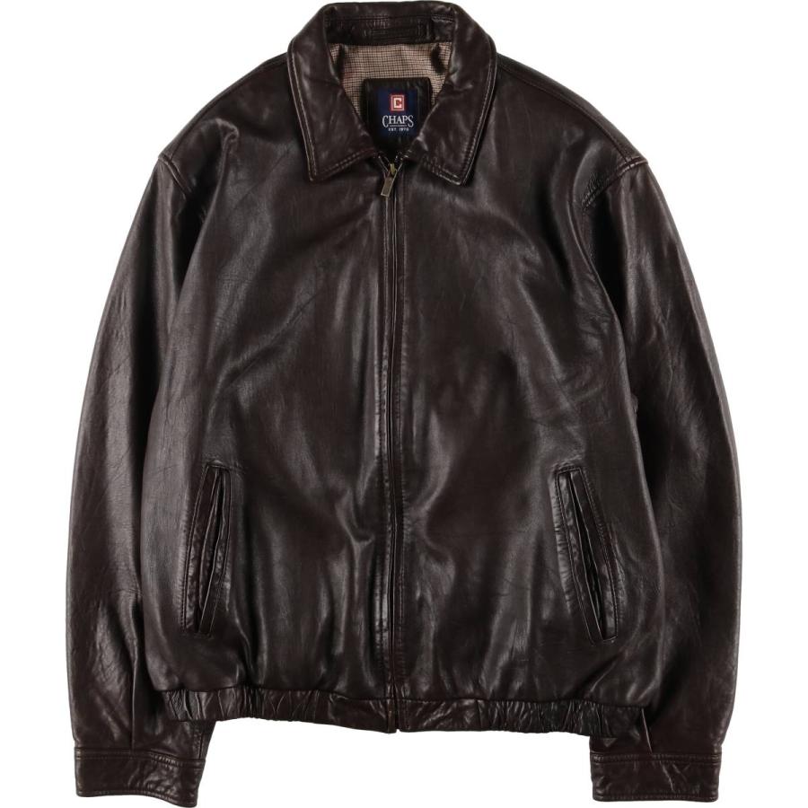 古着 チャップス CHAPS スイングトップタイプ レザーブルゾン メンズXL